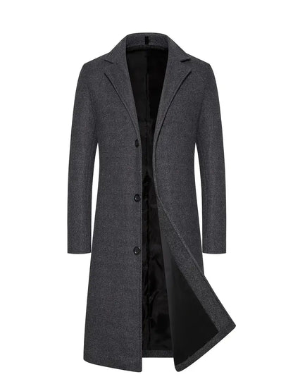 James - Men's Long Trenchcoat - Classic Elegance & All-Weather Protection