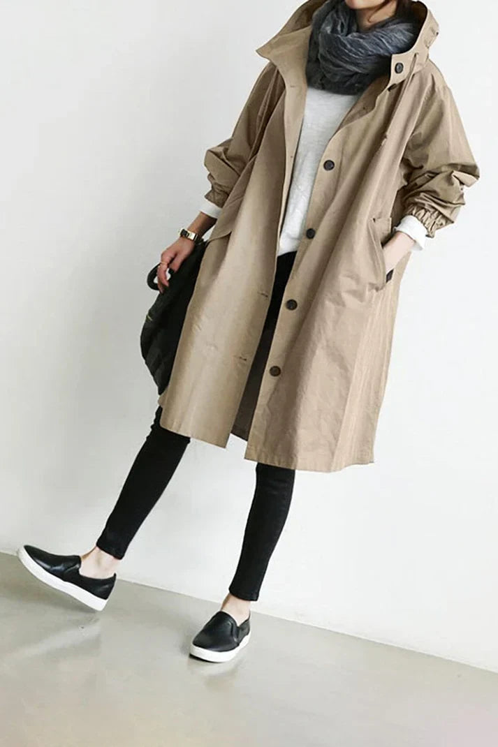 Zainra Amara Chic Oversized Trench Coat for Women – Stylish and Relaxed