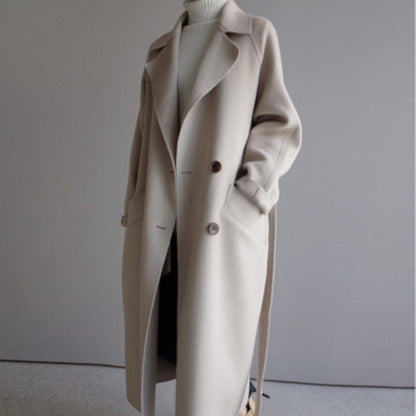Zainra Tatiana Elegant Women's Longline Coat for Cold Weather Seasons
