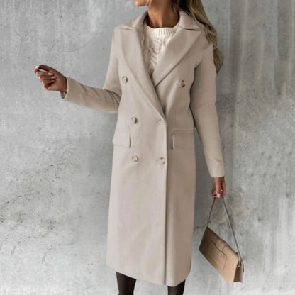 Zainra Valeria Elegant Women's Long Trench Coat with Timeless Comfort