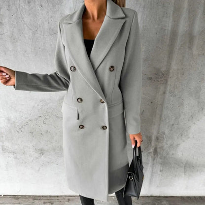 Zainra Valeria Elegant Women's Long Trench Coat with Timeless Comfort