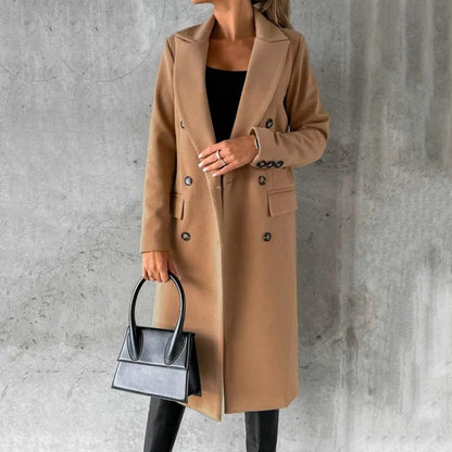 Zainra Valeria Elegant Women's Long Trench Coat with Timeless Comfort