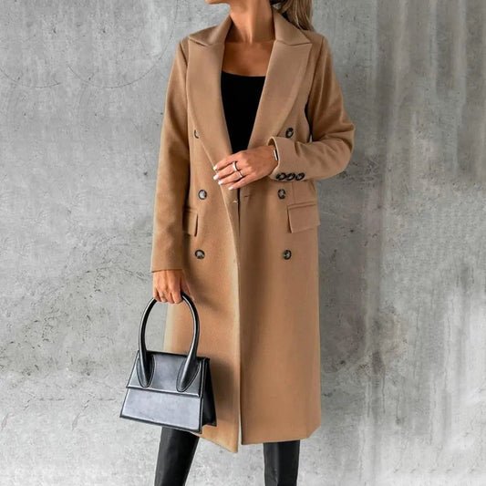 Zainra Valeria Elegant Women's Long Trench Coat with Timeless Comfort