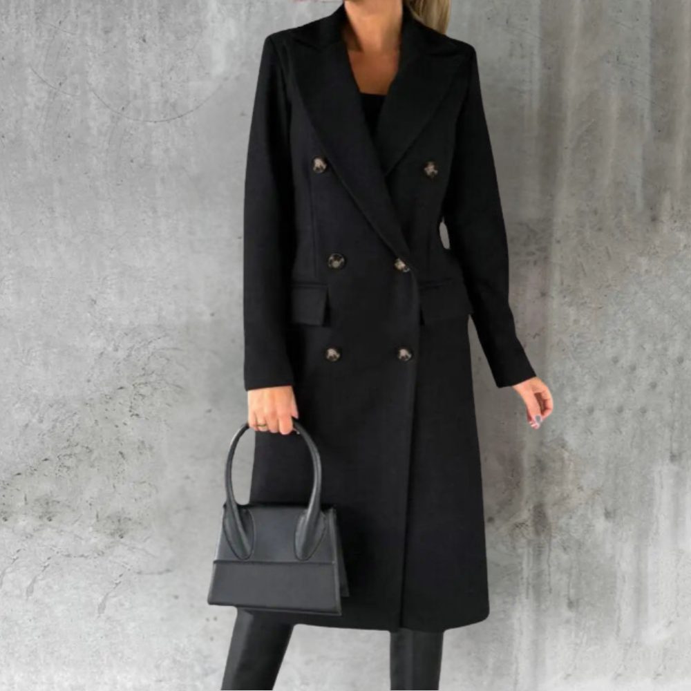 Zainra Valeria Elegant Women's Long Trench Coat with Timeless Comfort